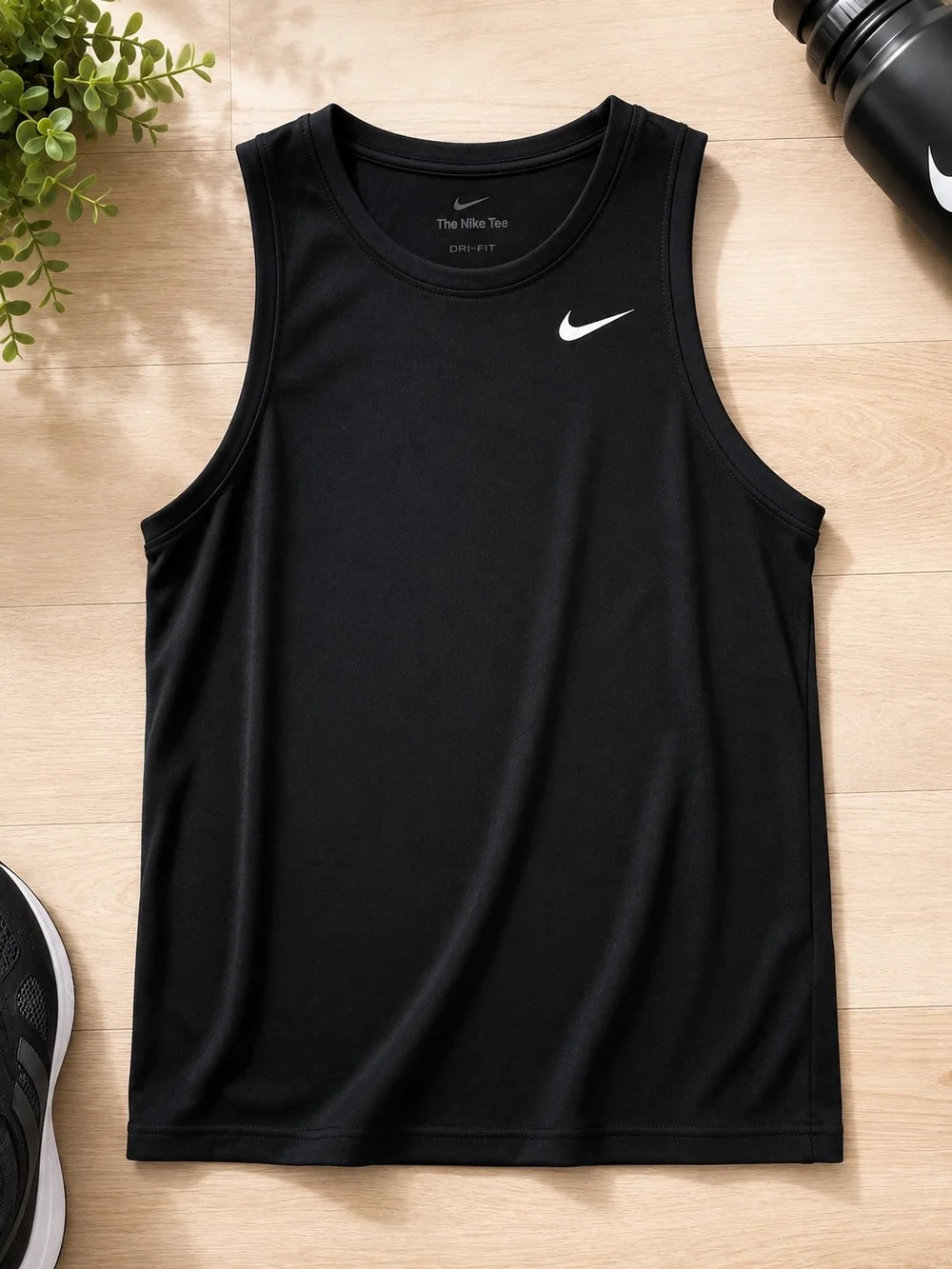 Nike Dri-FIT The Nike Tee Black Sleeveless Training Tank Top Size Small